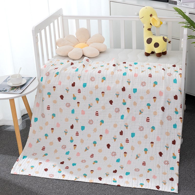New Six-Layer Baby Gauze Bath Towel Cotton Children'S Towel Quilt Baby Cover Blanket Children'S Quilt Seersucker Bath Towel - Image 2